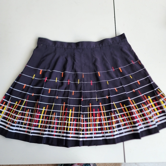 Vtg Tail Tennis Mini Skirt Women’s Pleated 90s Black Red Striped Zip USA Sz 12 - Picture 1 of 8
